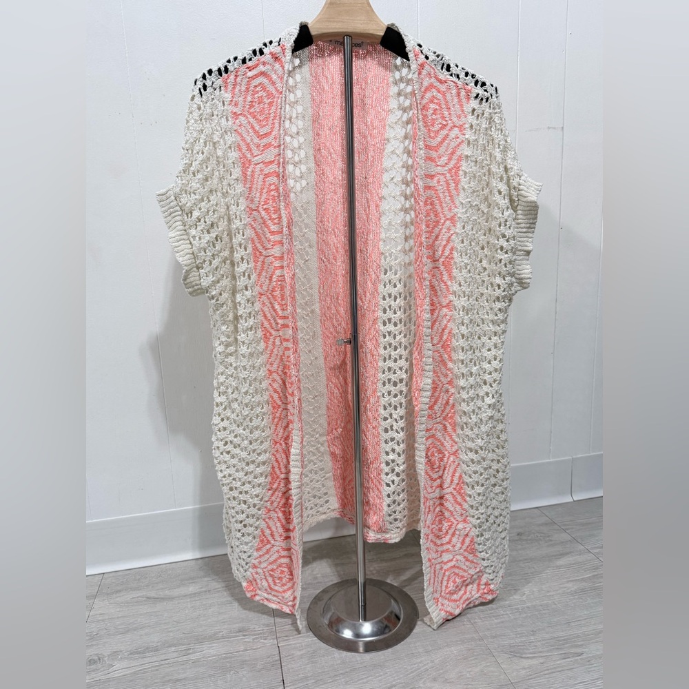 Maurices Coral and Cream Textured Knit